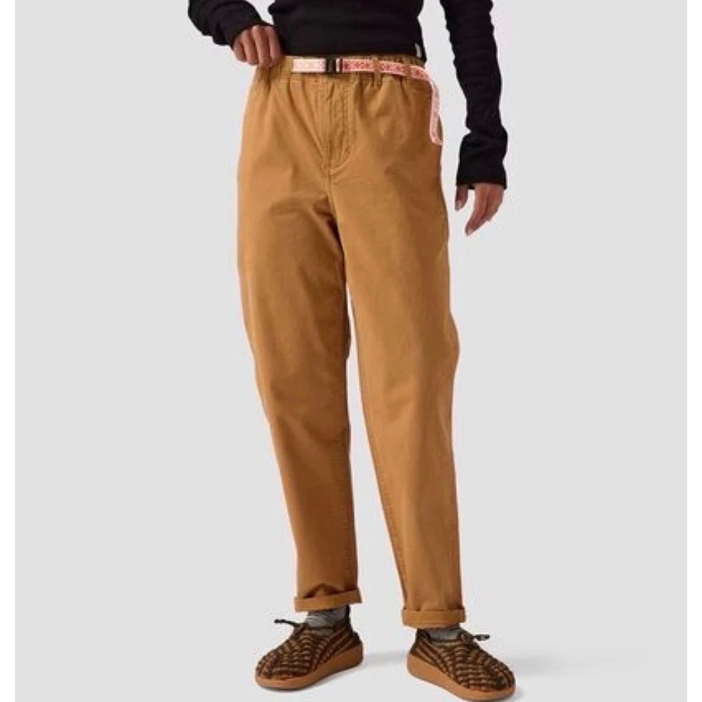 Stoic Hiking Pants Mustard Brown Womens Size Medium Integrated Belt Gorpcore